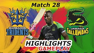 CPL 2020 Match 28 Highlights Barbados Tridents vs Jamaica Tallawahs | BT VS JT | Gameplay