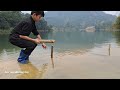 bac s survival skills a technique for fishing giant fish in a vast lake enjoy outdoor barbecue.