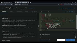 Waiting Time CodeChef || Easily solved || English