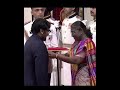 Chiranjeevi receives Padma Vibhushan from President Droupadi Murmu as Ram Charan, Upasana