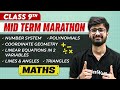 Complete CBSE Maths - Class 9th | MID Term in One Shot | Marathon Series 🔥