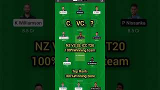 TEAM RANK#1 NZ VS SL BEST TEAM PREDICTION  DREAM 11 grand league winning tips ICC T20 World Cup 2022