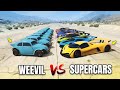 GTA 5 ONLINE - WEEVIL WHEELIE VS FASTEST SUPERCARS (WHICH IS FASTEST?)