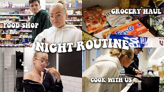 OUR NIGHT ROUTINE LIVING ALONE... COOK WITH US + GROCERY HAUL