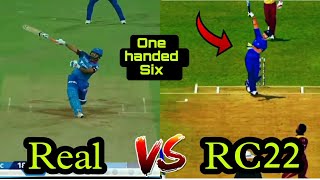 Rishabh Pant one handed six in Real Cricket 22 | Real vs Real Cricket™22
