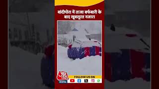 ताजा बर्फबारी के बाद सफेद वंडरलैंड में बदला Bandipore #shorts #shortsvideo #jammukashmirsnowfall