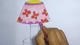 Table Lamp Drawing Easy Step By Step | How To Draw | Art for kids