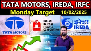 tata motors, ireda, irfc share monday target | 10/2/2025 | monday target |