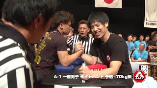 第16回オールジャパンアームレスリング選手権大会　横浜大会　A-1ライトハンド予選　-55ｋｇ～-70ｋｇ ダイジェスト