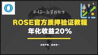 Oasis官方质押验证教程，ROSE币本位年化收益20%