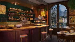 Calm Piano Jazz Music to Relax & Studying - Coffee Shop Ambience on a Rainy Day