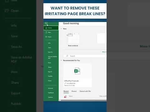 How to Remove Page Break Lines in Excel #shorts