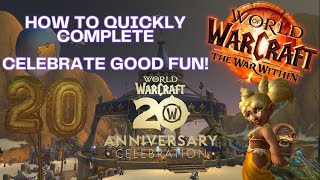 Quickly Complete 'Celebrate Good Fun!' Quest The War Within 20th Anniversary