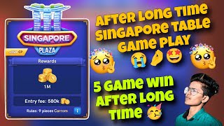 5 Game win Singapore 🤩 | Singapore table game play 😭🤌 | Carrom pool | Carrom board | Gaming Nazim