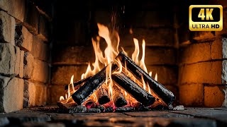 🔥 Crackling Fireplace 4K. Burning Fireplace Sounds. Relaxing Fireplace with Burning Logs #215