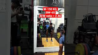 150 Kg Deadlift With 65 Kg Body Weight | Tarun Pandat #deadlift #150 #workout #gymshorts