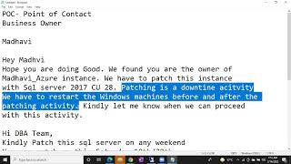 Sql DBA Batch 42 Patching Precautions Class 39