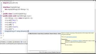 Write a program to count the empty strings in the given list using lambda expression