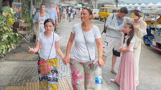 🇹🇭 Relaxing Walking Old Bangkok Town During THA TIEN FEST - Walking Tour 4K