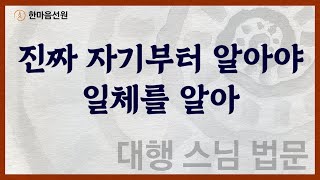 대행 스님 법문_진짜 자기부터 알아야 일체를 알아 #길을_묻는_이에게