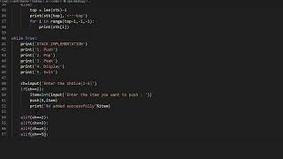 STACK IMPLEMENTATION Push, Pop, Display