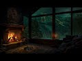 🔴cozy rainy cottage ⛈️ heavy rain u0026 thunder sound crackling fireplace to sleep rest