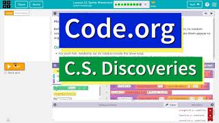 Code.org Lesson 13.8A Sprite Movement | Tutorial with Answers | More Fish Challenge A