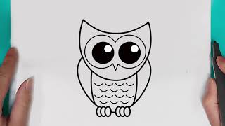 How to draw a Owl easy for beginners  drawing Owl