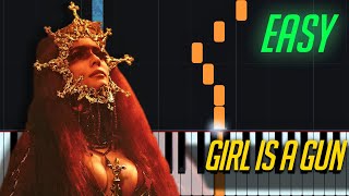 Halsey - Girl is a gun Piano Tutorial EASY | Slowed | Sheet