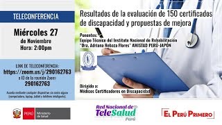 RESULTADO DE LA EVALUACIÓN DE 150 CERTIFICADOS DE DISCAPACIDAD