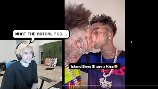 xQc reacts to the Island Boys kissing each other