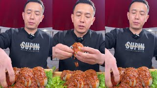 ASMR LAMB TRIPE BALLS WITH SPICY GARLIC SAUCE EATING