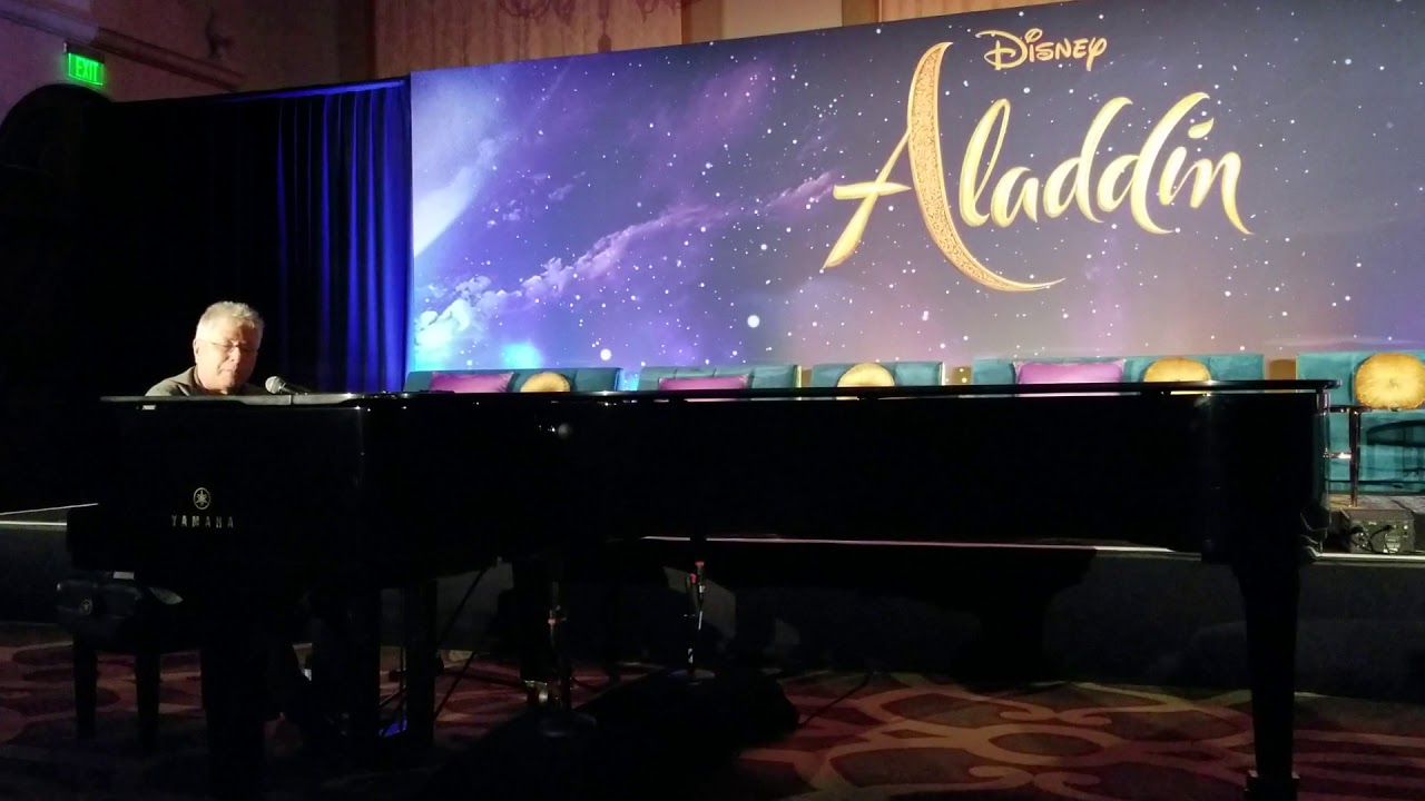 Alan Menken Performs Live At Disney's Aladdin Press Junket - YouTube