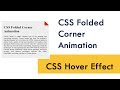CSS Folded Corner Animation | CSS Hover Animation Effect | csPoint web designing tutorials