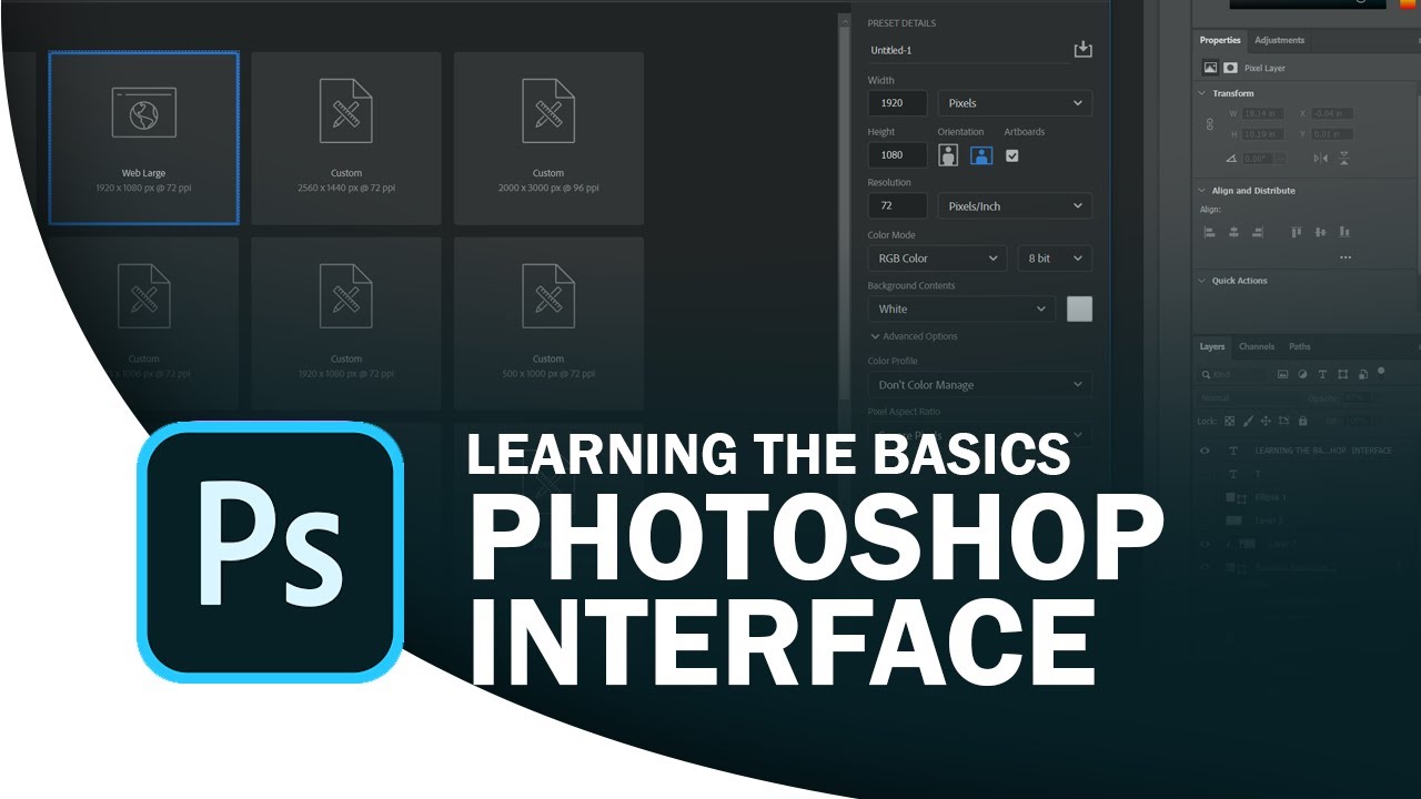 Learning The Basics | The Photoshop Interface - YouTube