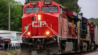 Canadian Pacific 8207 w/ Weird Horn leads CSX B647-08 in Tucker, GA.