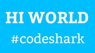 Java "Hello World" Tutorial 2 #codeshark