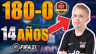El MEJOR jugador de FIFA 21 tiene 14 AÑOS! | Anders Verjgang | 180-0 EN FUT CHAMPIONS