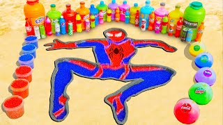 How to make Rainbow Spiderman with Orbeez, Big Monster, Fanta, Coca Cola vs Mentos & Popular Sodas