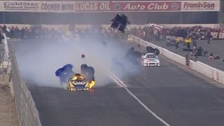 Ron Capps engine explodes at the 2014 Winternationals