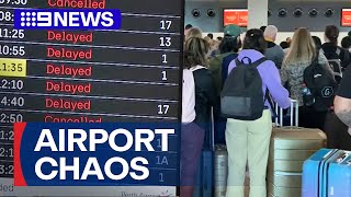 Refuelling issue at Perth Airport causes travel chaos | 9 News Australia
