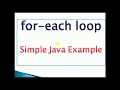 How to use foreach loop in java | Java program