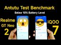 iQOO 7 vs Realme GT Neo 2 Antutu Test Below 10% Battery Extreme Condition Shocking Results OMG 😱🔥🔥🔥