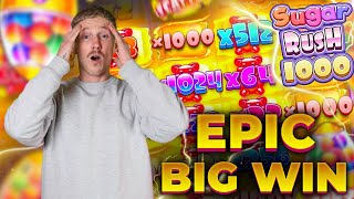 OUR BIGGEST WIN ON SUGAR RUSH 1000 EVER - INSANE MONEY - WITH CASINODADDY 🍭🍬🎉