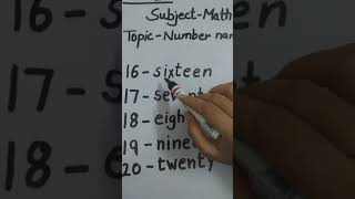 Number names (16-20)