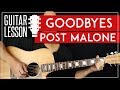 Goodbyes Guitar Tutorial 🎸 Post Malone Guitar Lesson |No Capo + Easy Version|