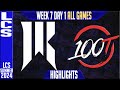 SR vs 100 Highlights ALL GAMES | LCS W7D1 Summer 2024 Shopify Rebellion vs 100 Thieves Week 7 Day 1