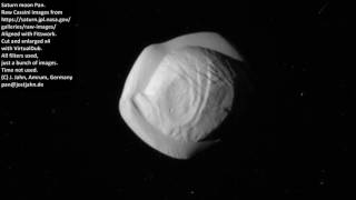 2017-03-08 Saturn moon Pan timelapse from raw Cassini images