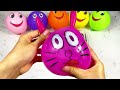 making slime with funny balloons.lage slim ballonger bobler lag slim med følelsesballonge