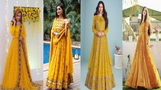 Beautiful Yellow Gown Collection // Haldi Ceremony Dress Designs // Haldi Dress Designs